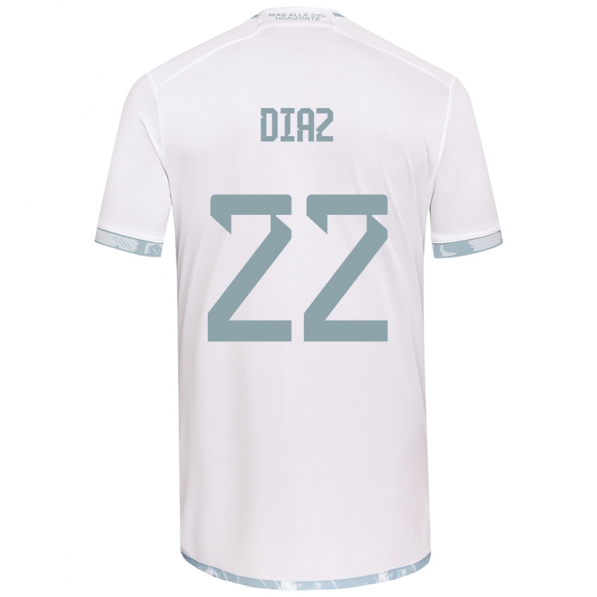 Bambino Maglia Valentina Díaz #22 Bianco Grigio Kit Gara Away 2024/25 Maglietta