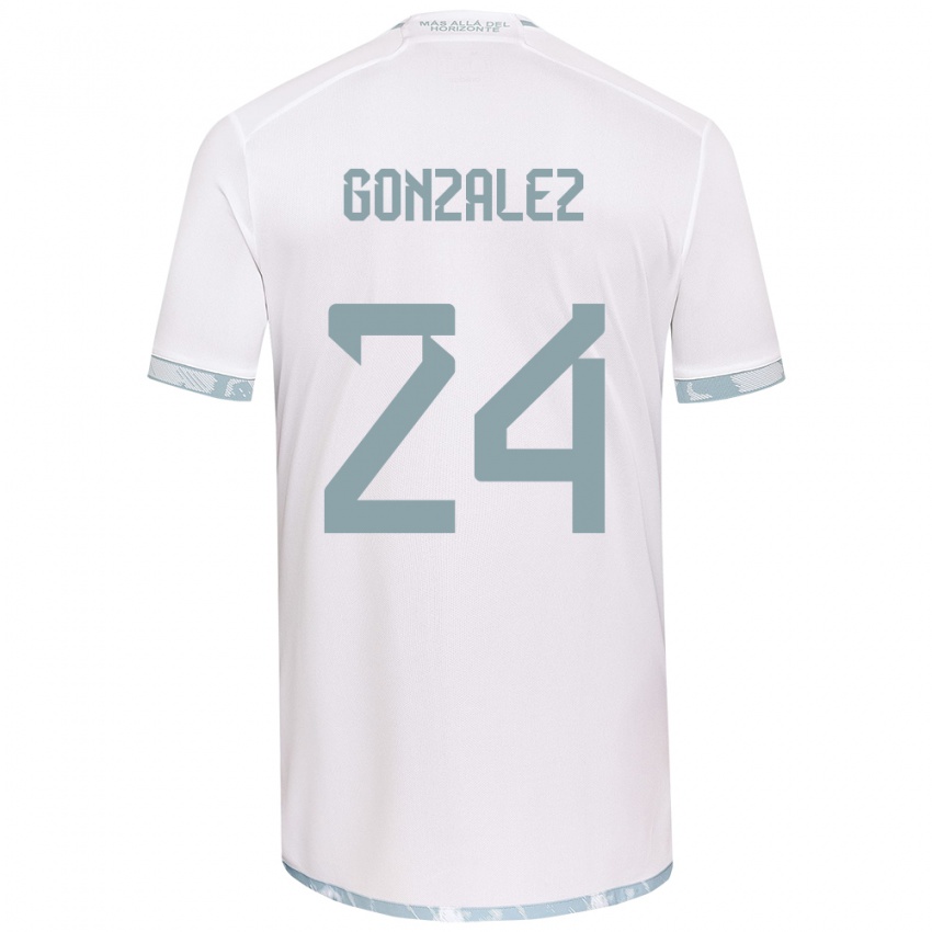 Bambino Maglia Emma González #24 Bianco Grigio Kit Gara Away 2024/25 Maglietta