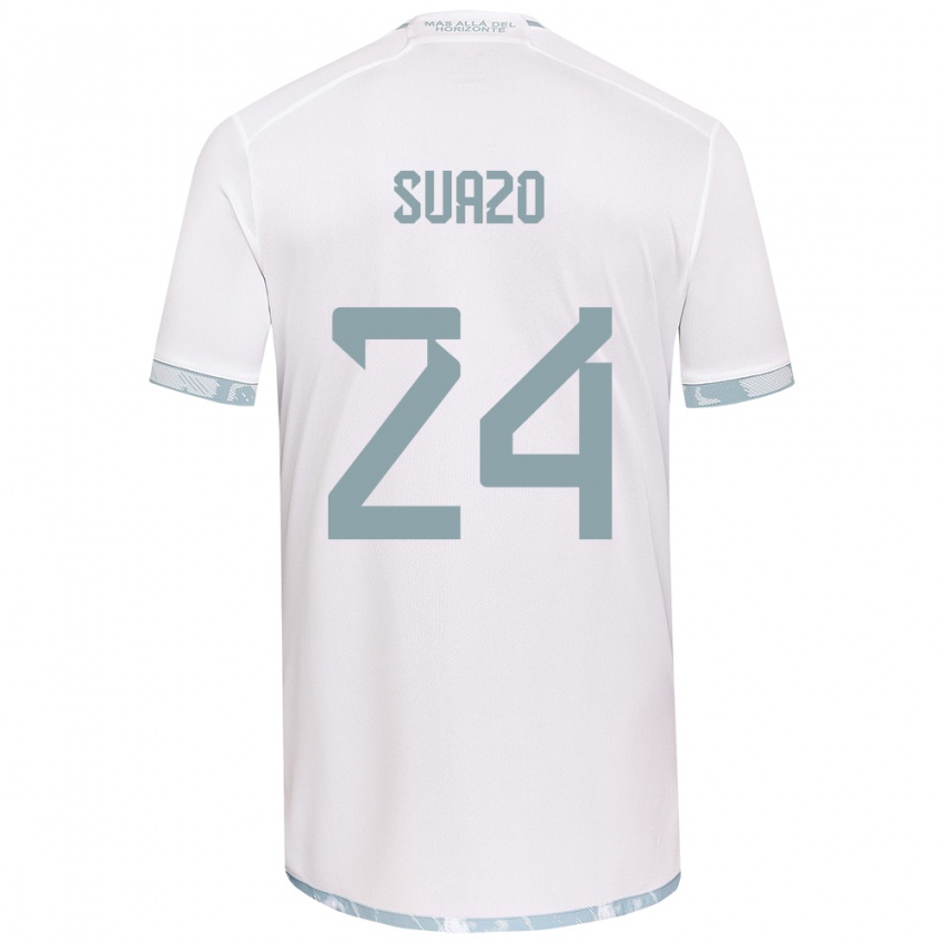 Bambino Maglia Arantza Suazo #24 Bianco Grigio Kit Gara Away 2024/25 Maglietta