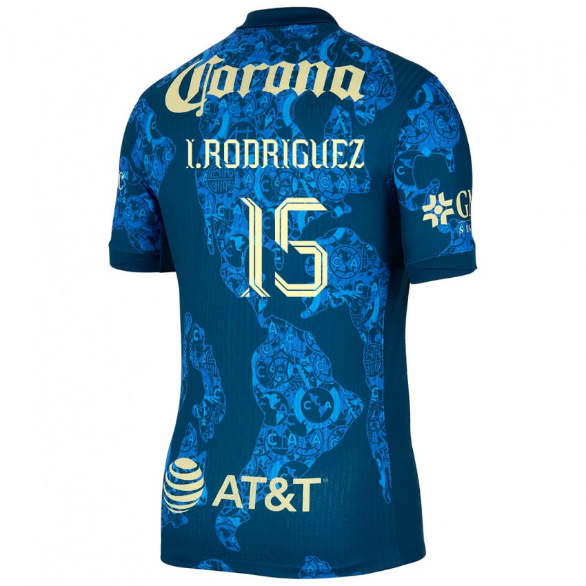 Bambino Maglia Iván Rodríguez #15 Blu Giallo Kit Gara Away 2024/25 Maglietta