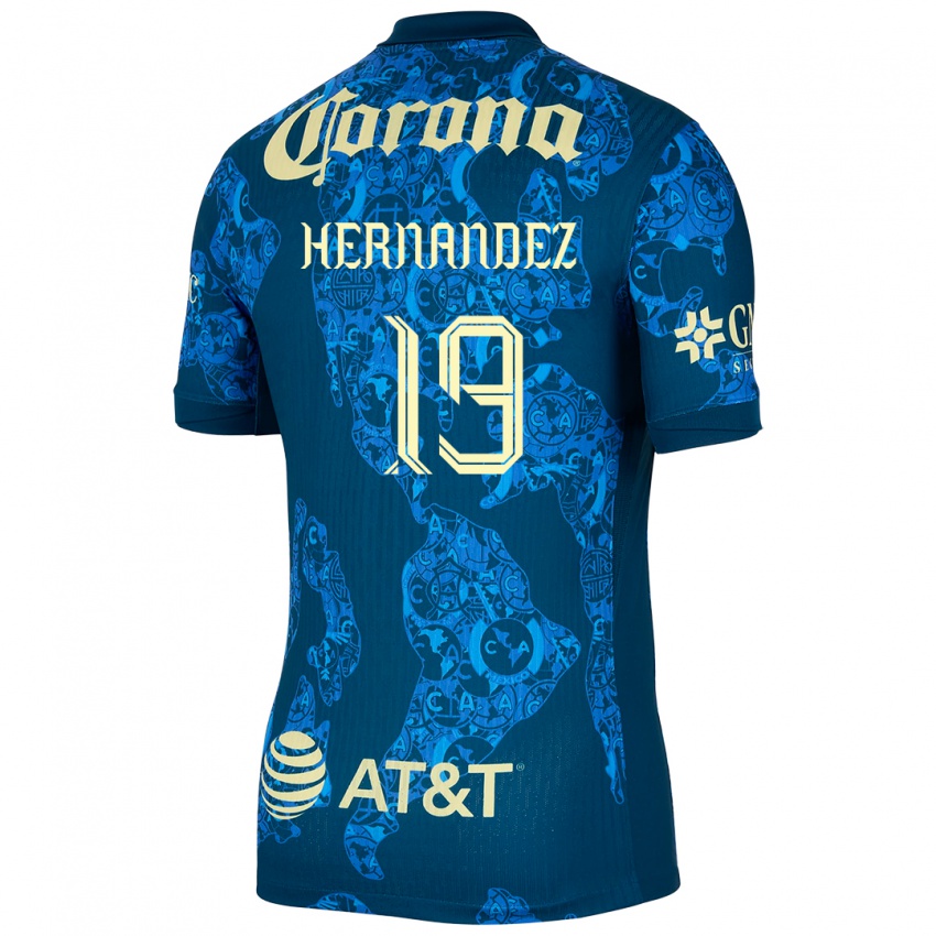 Bambino Maglia Illian Hernández #19 Blu Giallo Kit Gara Away 2024/25 Maglietta