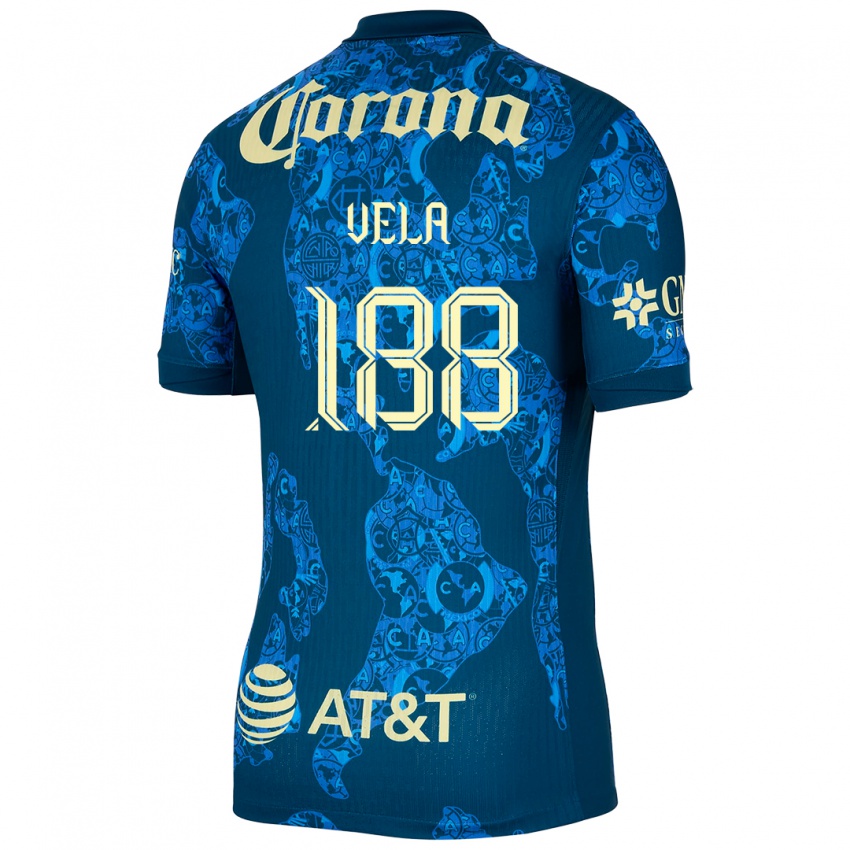 Bambino Maglia Christo Vela #188 Blu Giallo Kit Gara Away 2024/25 Maglietta