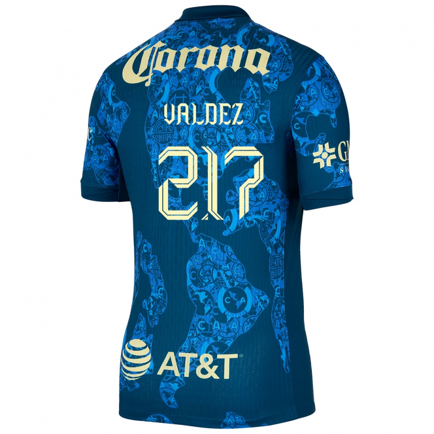 Bambino Maglia Víctor Valdez #217 Blu Giallo Kit Gara Away 2024/25 Maglietta