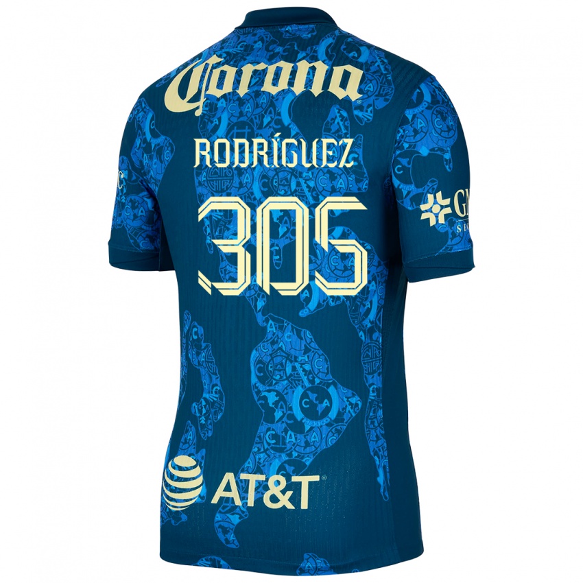 Bambino Maglia Bryan Rodríguez #305 Blu Giallo Kit Gara Away 2024/25 Maglietta