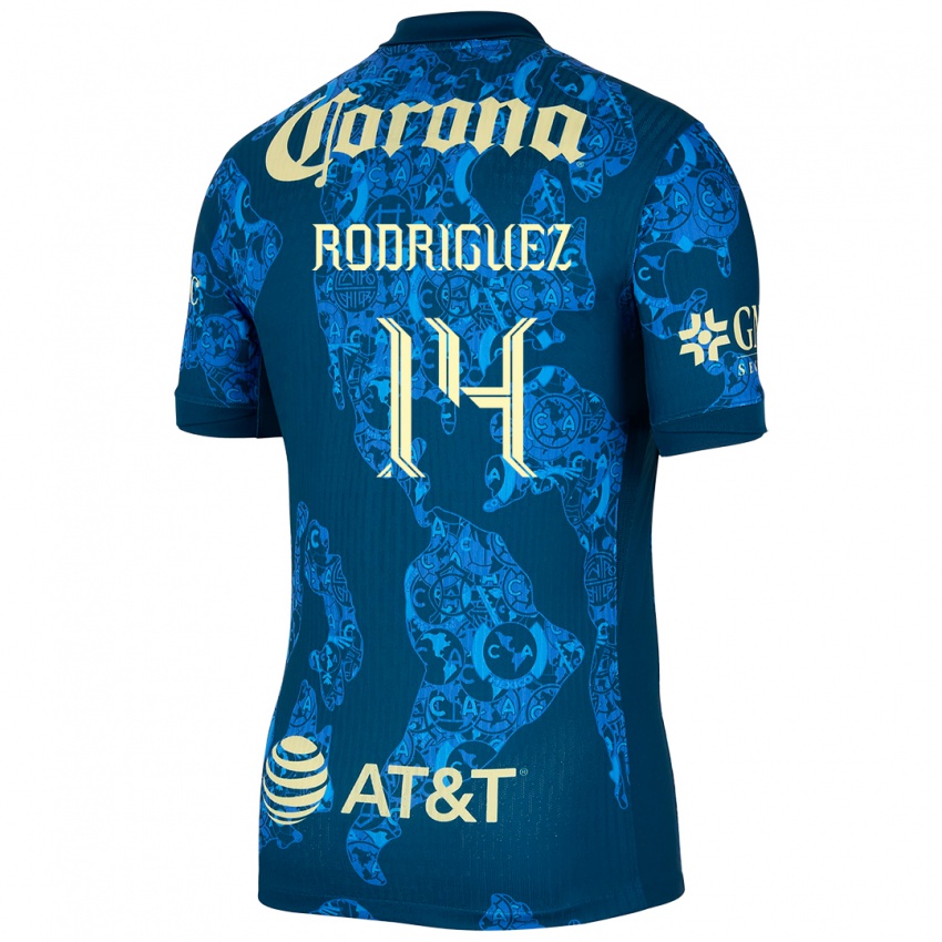 Bambino Maglia Monica Rodriguez #14 Blu Giallo Kit Gara Away 2024/25 Maglietta