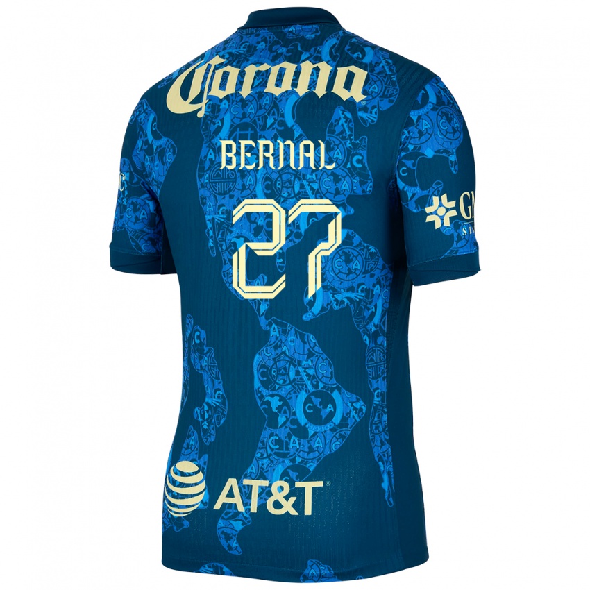 Bambino Maglia Mayra Pelayo Bernal #27 Blu Giallo Kit Gara Away 2024/25 Maglietta