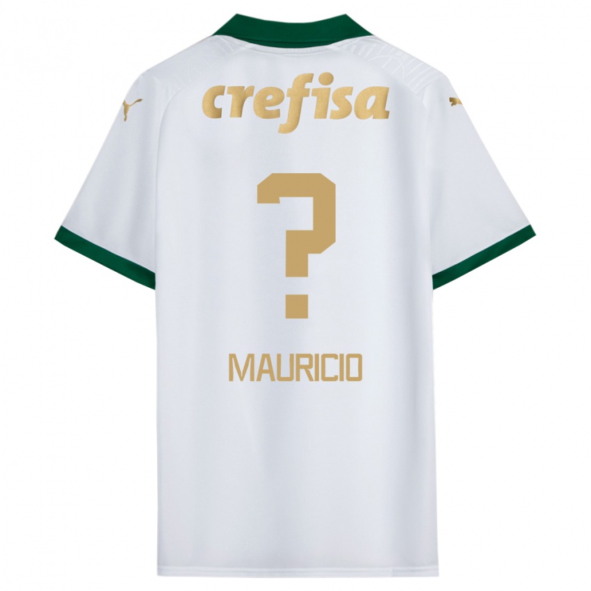 Bambino Maglia Mauricio #0 Bianco Verde Kit Gara Away 2024/25 Maglietta