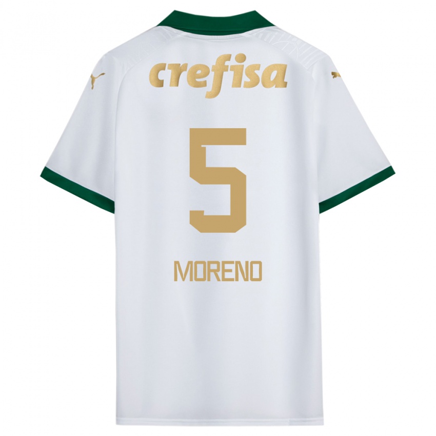 Bambino Maglia Aníbal Moreno #5 Bianco Verde Kit Gara Away 2024/25 Maglietta