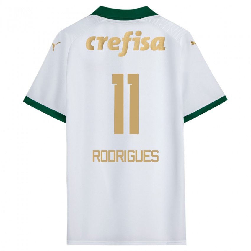 Bambino Maglia Bruno Rodrigues #11 Bianco Verde Kit Gara Away 2024/25 Maglietta