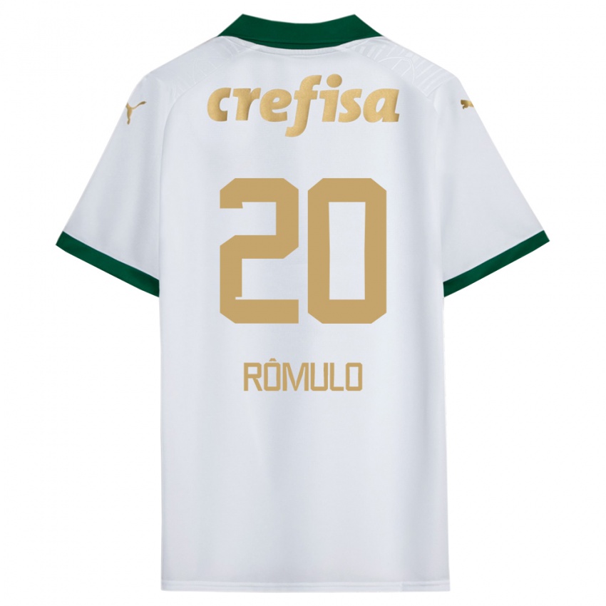 Bambino Maglia Rômulo #20 Bianco Verde Kit Gara Away 2024/25 Maglietta