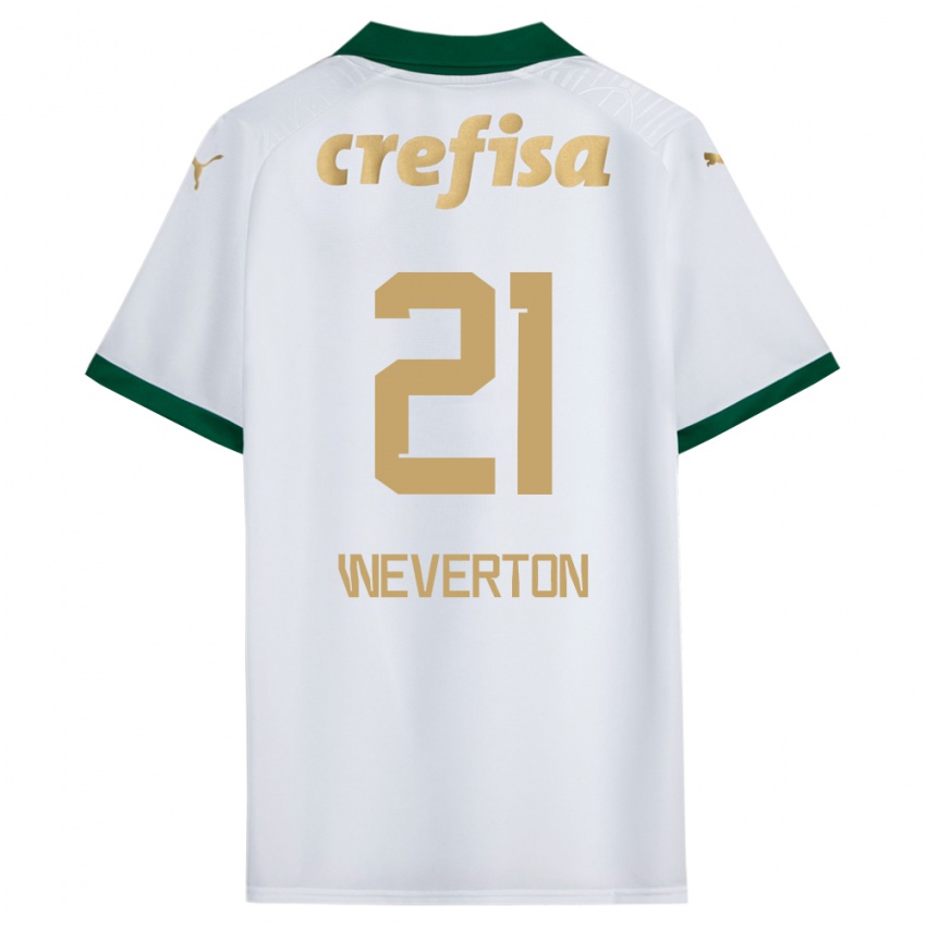 Bambino Maglia Weverton #21 Bianco Verde Kit Gara Away 2024/25 Maglietta