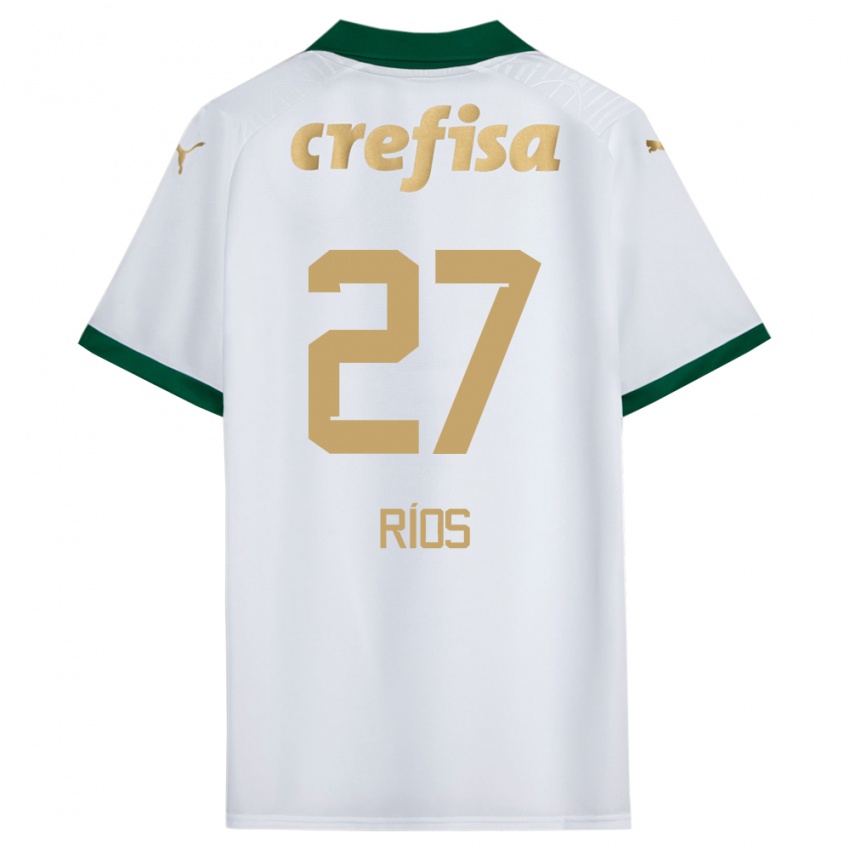 Bambino Maglia Richard Ríos #27 Bianco Verde Kit Gara Away 2024/25 Maglietta