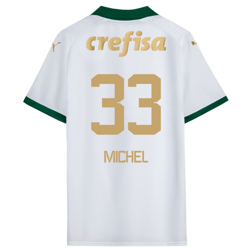 Bambino Maglia Michel #33 Bianco Verde Kit Gara Away 2024/25 Maglietta