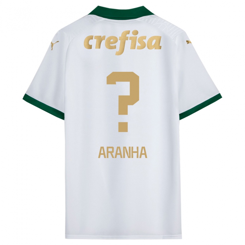 Bambino Maglia Aranha #0 Bianco Verde Kit Gara Away 2024/25 Maglietta