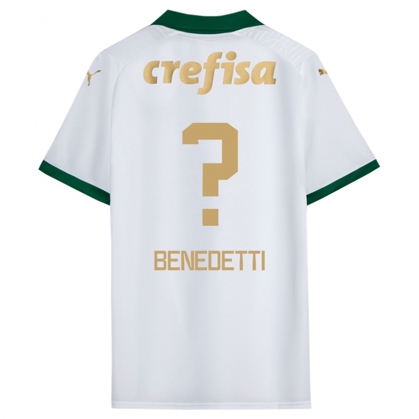 Bambino Maglia Luis Benedetti #0 Bianco Verde Kit Gara Away 2024/25 Maglietta