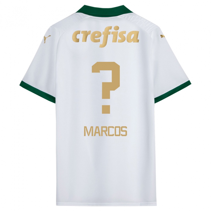 Bambino Maglia Antônio Marcos #0 Bianco Verde Kit Gara Away 2024/25 Maglietta