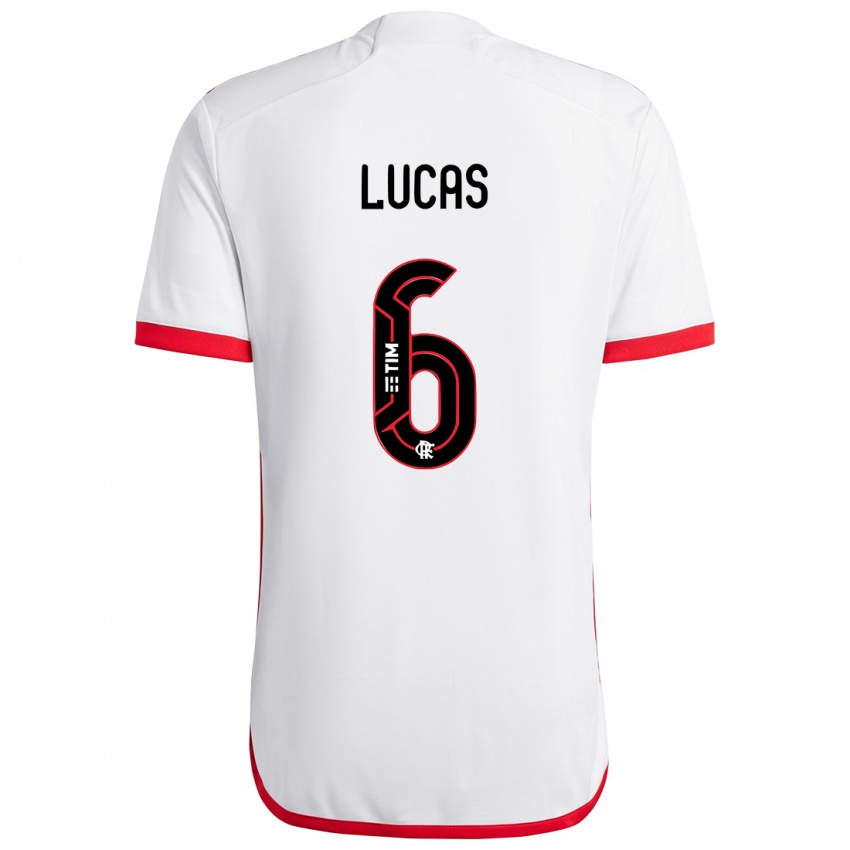 Bambino Maglia Ayrton Lucas #6 Bianco Rosso Kit Gara Away 2024/25 Maglietta