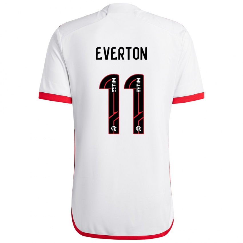 Bambino Maglia Everton #11 Bianco Rosso Kit Gara Away 2024/25 Maglietta