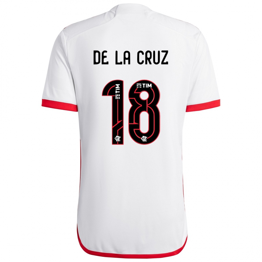 Bambino Maglia Nicolas De La Cruz #18 Bianco Rosso Kit Gara Away 2024/25 Maglietta