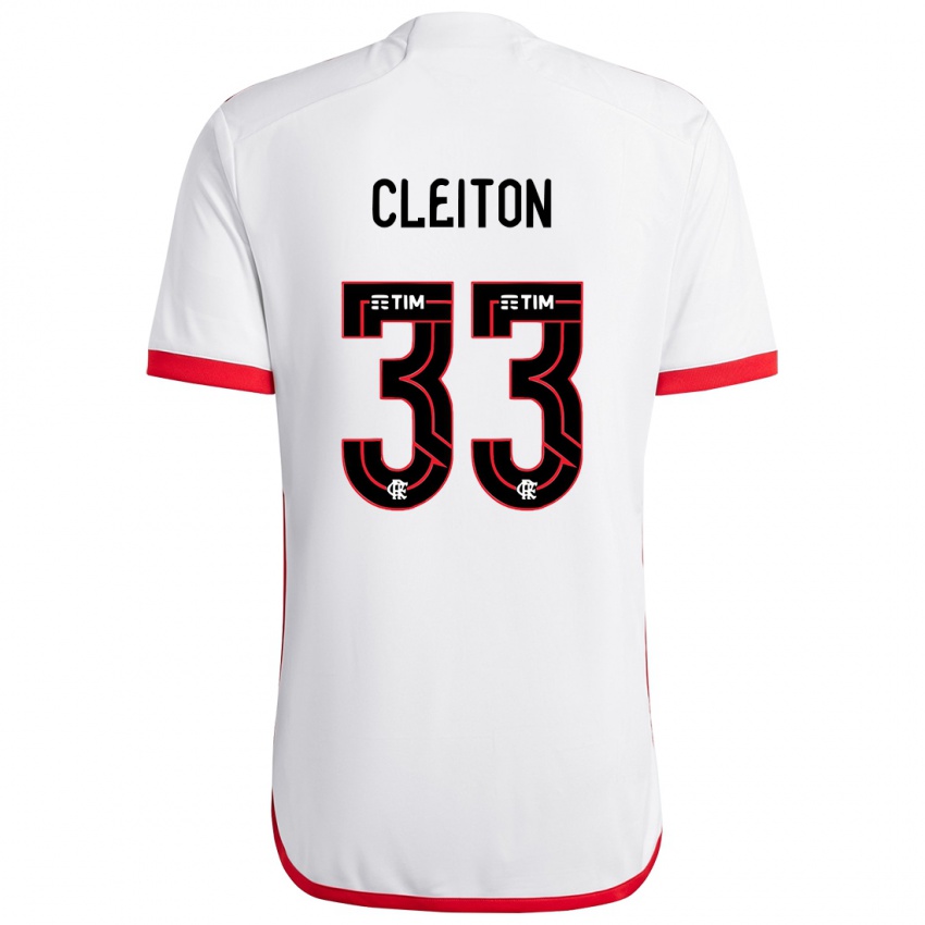 Bambino Maglia Cleiton #33 Bianco Rosso Kit Gara Away 2024/25 Maglietta