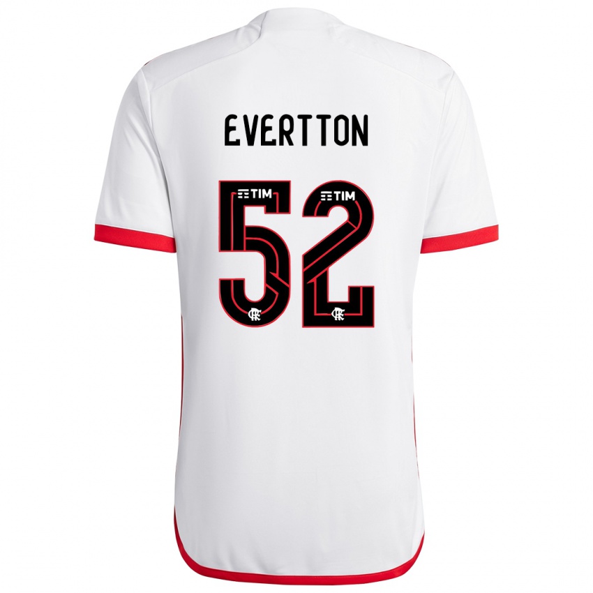 Bambino Maglia Evertton #52 Bianco Rosso Kit Gara Away 2024/25 Maglietta