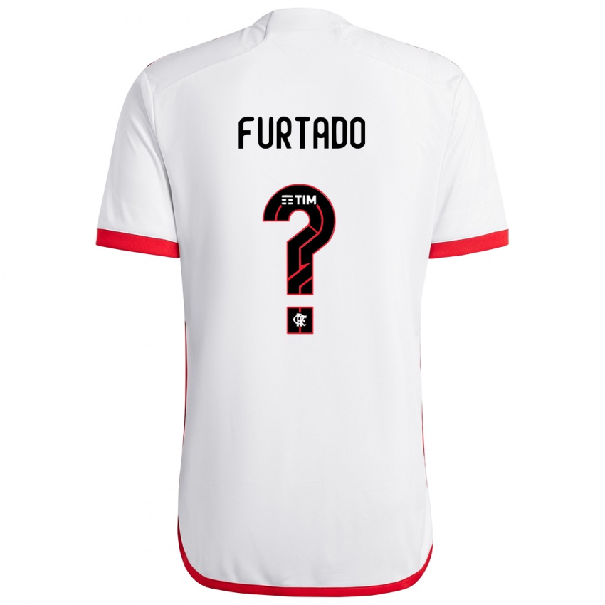 Bambino Maglia Lucas Furtado #0 Bianco Rosso Kit Gara Away 2024/25 Maglietta