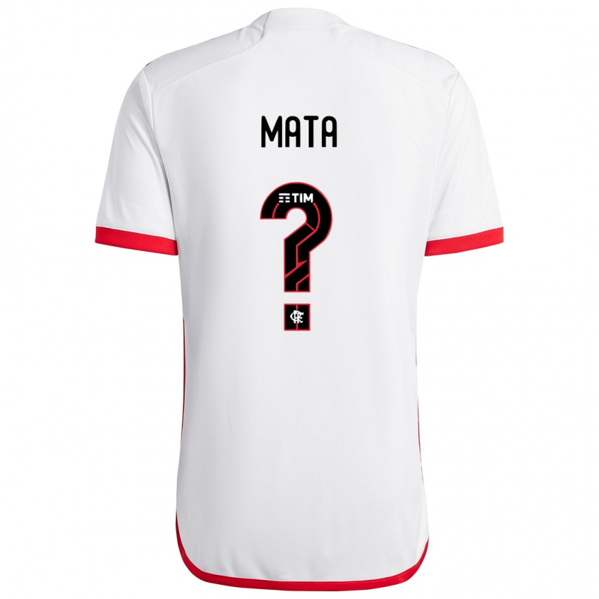 Bambino Maglia Da Mata #0 Bianco Rosso Kit Gara Away 2024/25 Maglietta