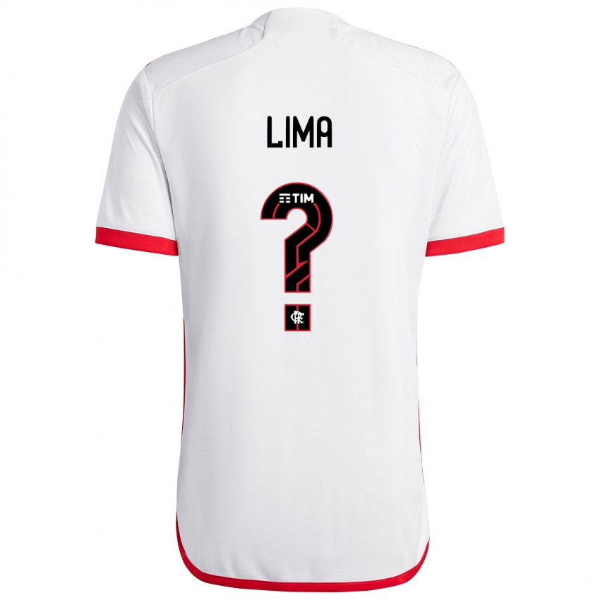 Bambino Maglia Felipe Lima #0 Bianco Rosso Kit Gara Away 2024/25 Maglietta