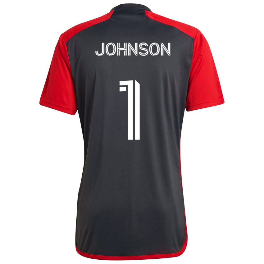 Uomo Maglia Sean Johnson #1 Grigio Rosso Kit Gara Home 2024/25 Maglietta