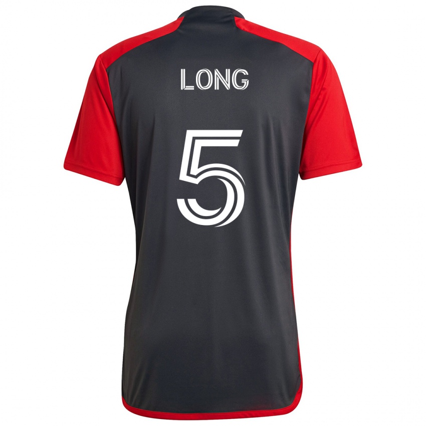 Uomo Maglia Kevin Long #5 Grigio Rosso Kit Gara Home 2024/25 Maglietta