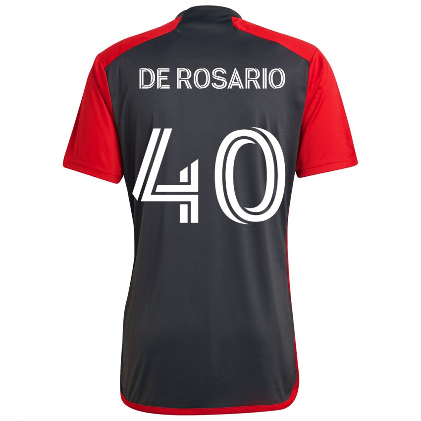 Uomo Maglia Adisa De Rosario #40 Grigio Rosso Kit Gara Home 2024/25 Maglietta