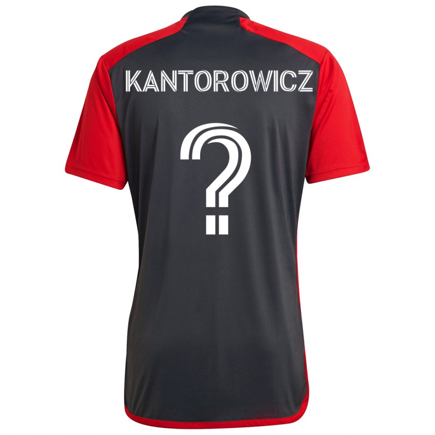 Uomo Maglia Dominic Kantorowicz #0 Grigio Rosso Kit Gara Home 2024/25 Maglietta