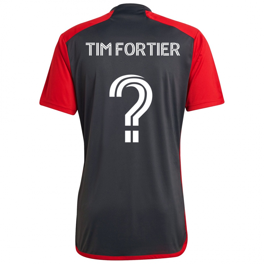 Uomo Maglia Tim Fortier #0 Grigio Rosso Kit Gara Home 2024/25 Maglietta