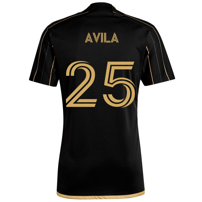 Uomo Maglia Armando Avila #25 Oro Nero Kit Gara Home 2024/25 Maglietta