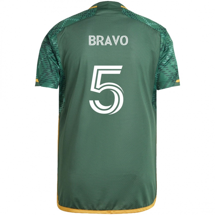 Uomo Maglia Claudio Bravo #5 Verde Arancione Kit Gara Home 2024/25 Maglietta