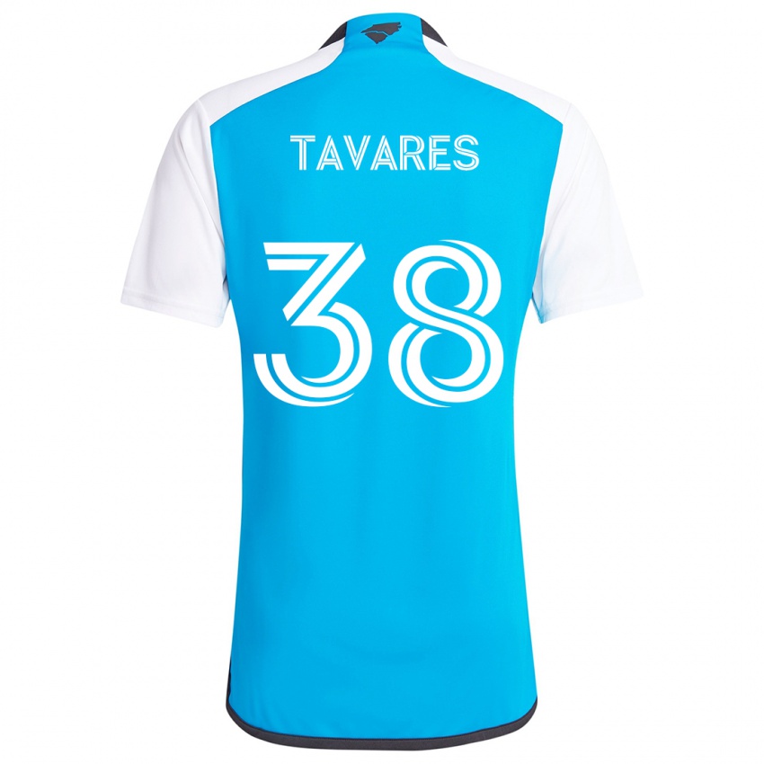 Uomo Maglia Iuri Tavares #38 Blu Bianco Kit Gara Home 2024/25 Maglietta