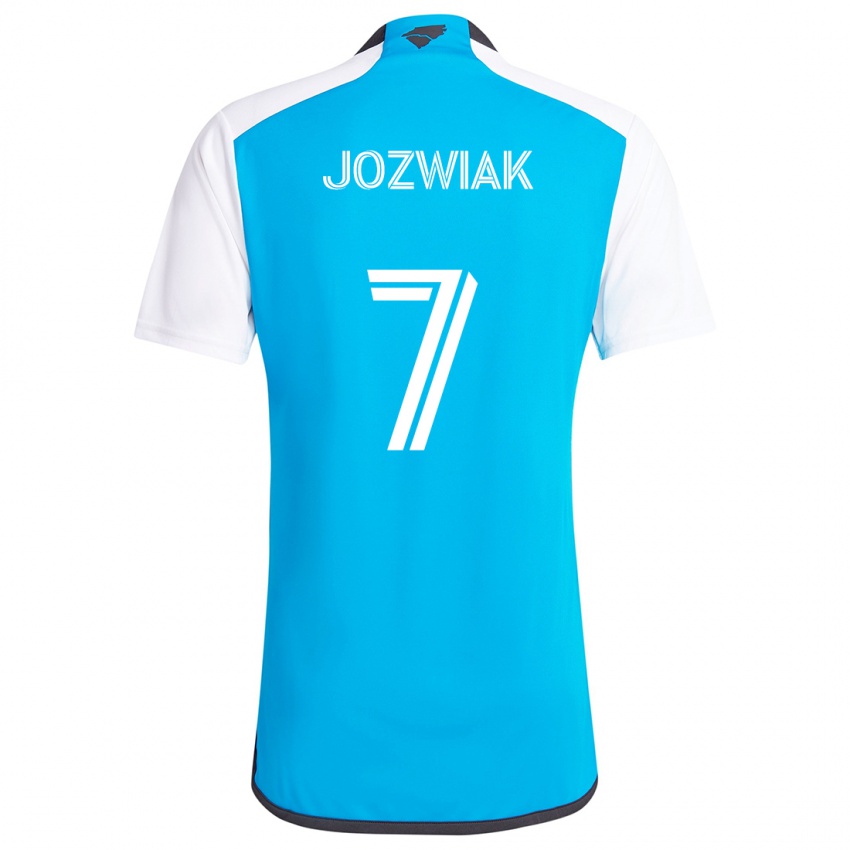 Uomo Maglia Kamil Józwiak #7 Blu Bianco Kit Gara Home 2024/25 Maglietta