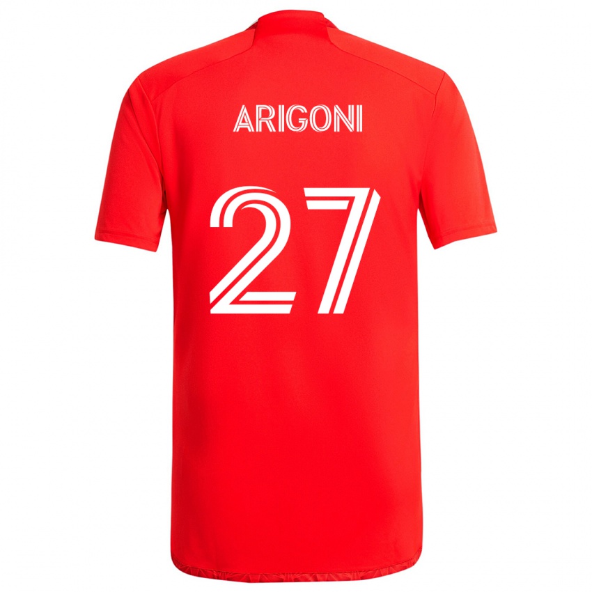 Uomo Maglia Allan Arigoni #27 Rosso Bianco Kit Gara Home 2024/25 Maglietta