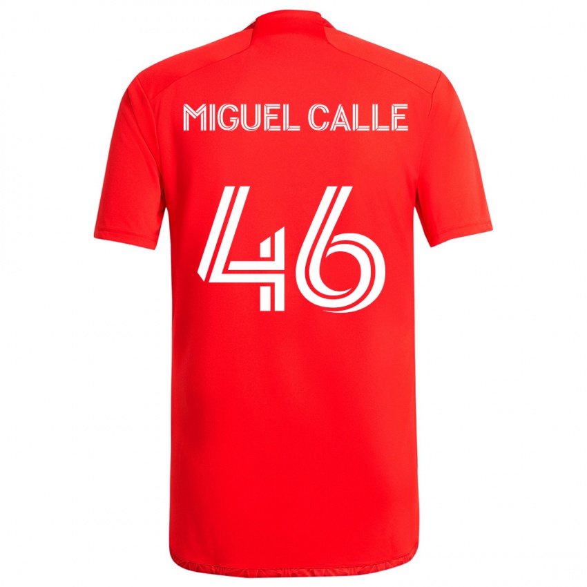 Uomo Maglia Juan Miguel Calle #46 Rosso Bianco Kit Gara Home 2024/25 Maglietta