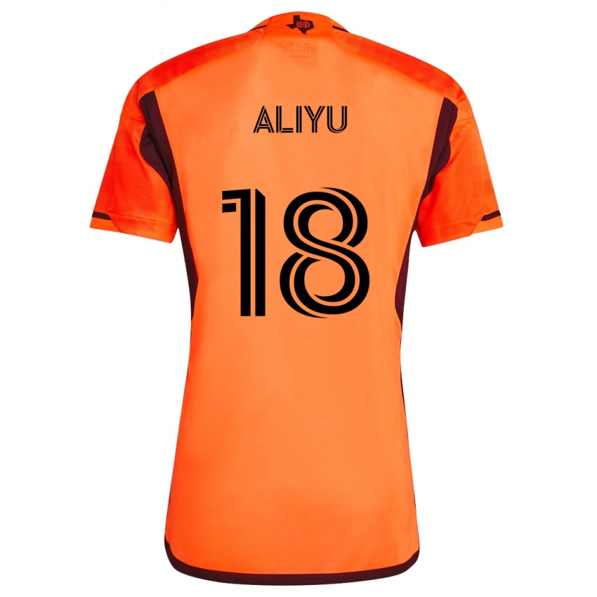 Uomo Maglia Ibrahim Aliyu #18 Arancione Nero Kit Gara Home 2024/25 Maglietta