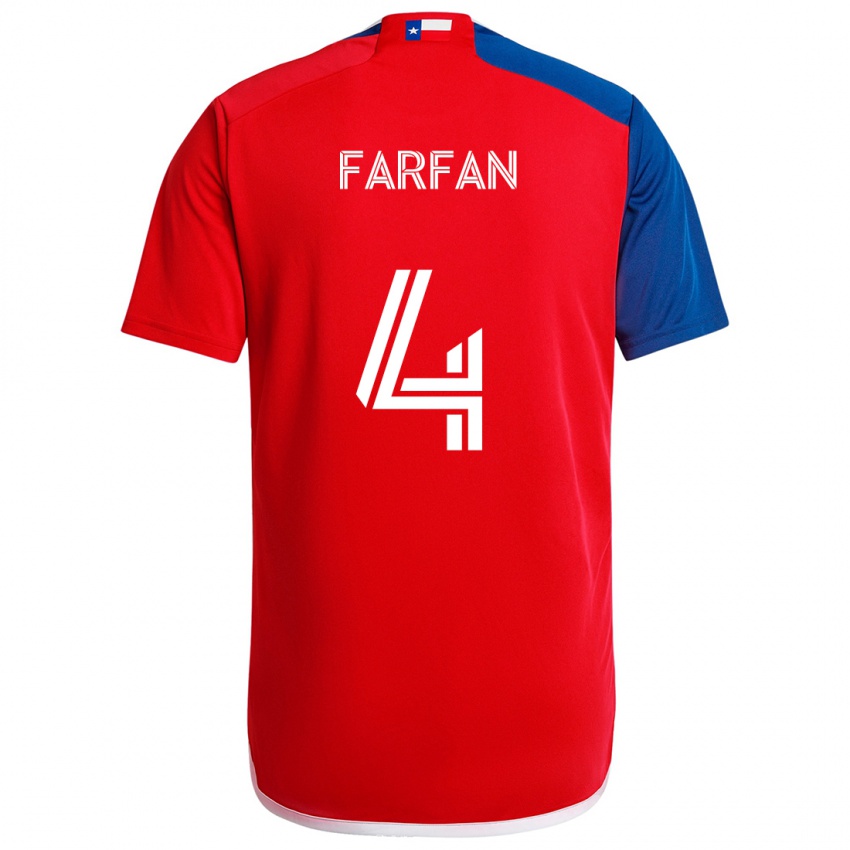 Uomo Maglia Marco Farfán #4 Blu Rosso Kit Gara Home 2024/25 Maglietta