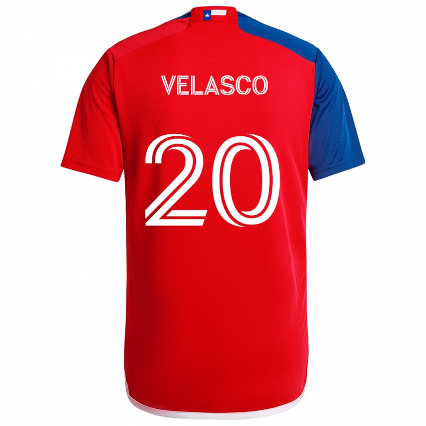 Uomo Maglia Alan Velasco #20 Blu Rosso Kit Gara Home 2024/25 Maglietta