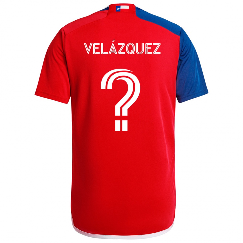 Uomo Maglia Ougir Velázquez #0 Blu Rosso Kit Gara Home 2024/25 Maglietta