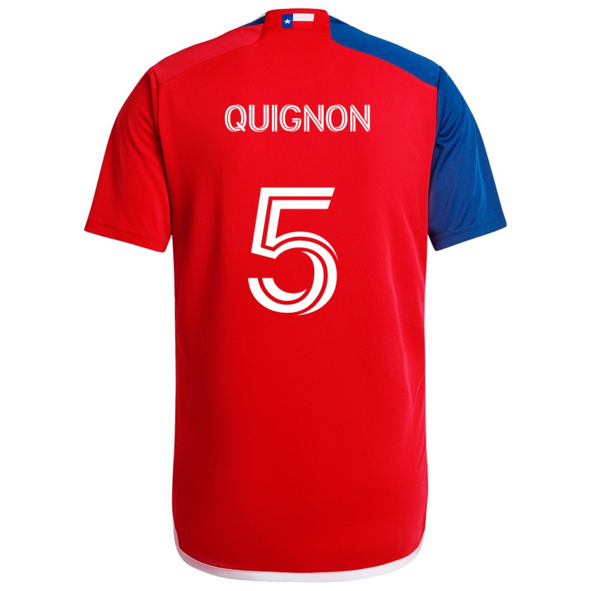 Uomo Maglia Facundo Quignón #5 Blu Rosso Kit Gara Home 2024/25 Maglietta