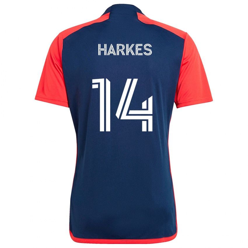 Uomo Maglia Ian Harkes #14 Blu Rosso Kit Gara Home 2024/25 Maglietta