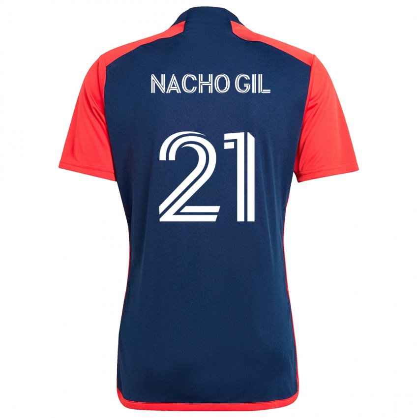 Uomo Maglia Nacho Gil #21 Blu Rosso Kit Gara Home 2024/25 Maglietta