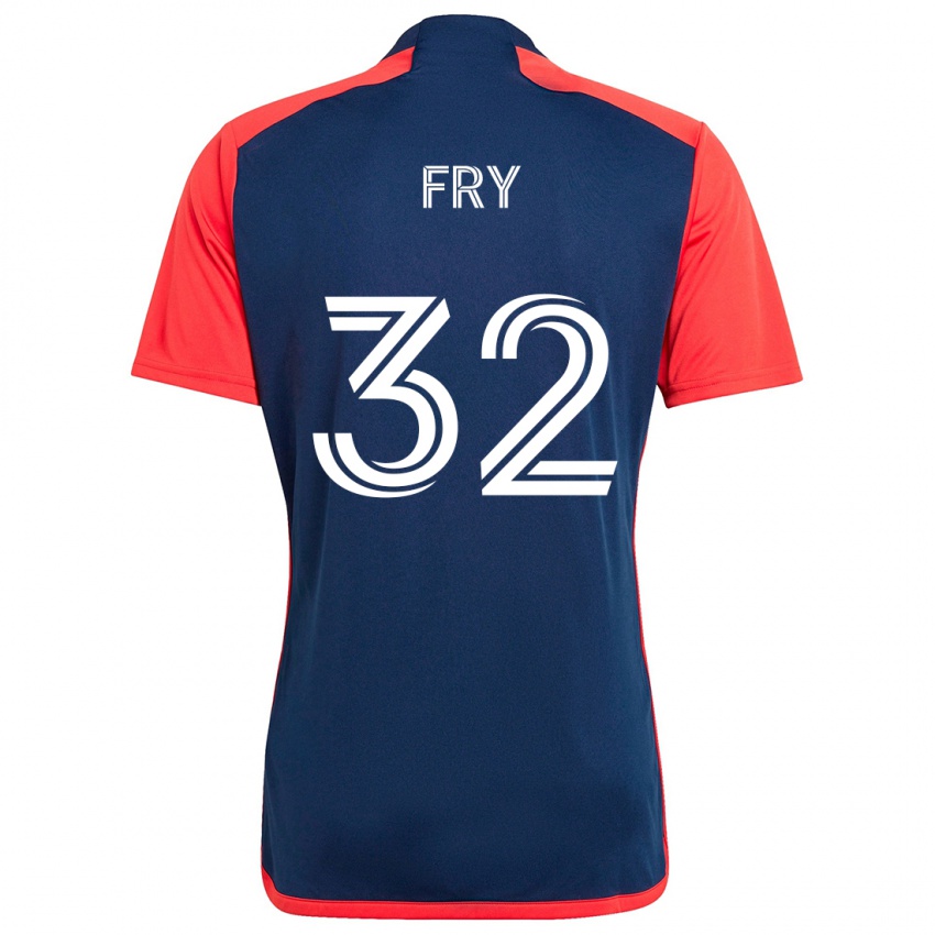 Uomo Maglia Malcolm Fry #32 Blu Rosso Kit Gara Home 2024/25 Maglietta