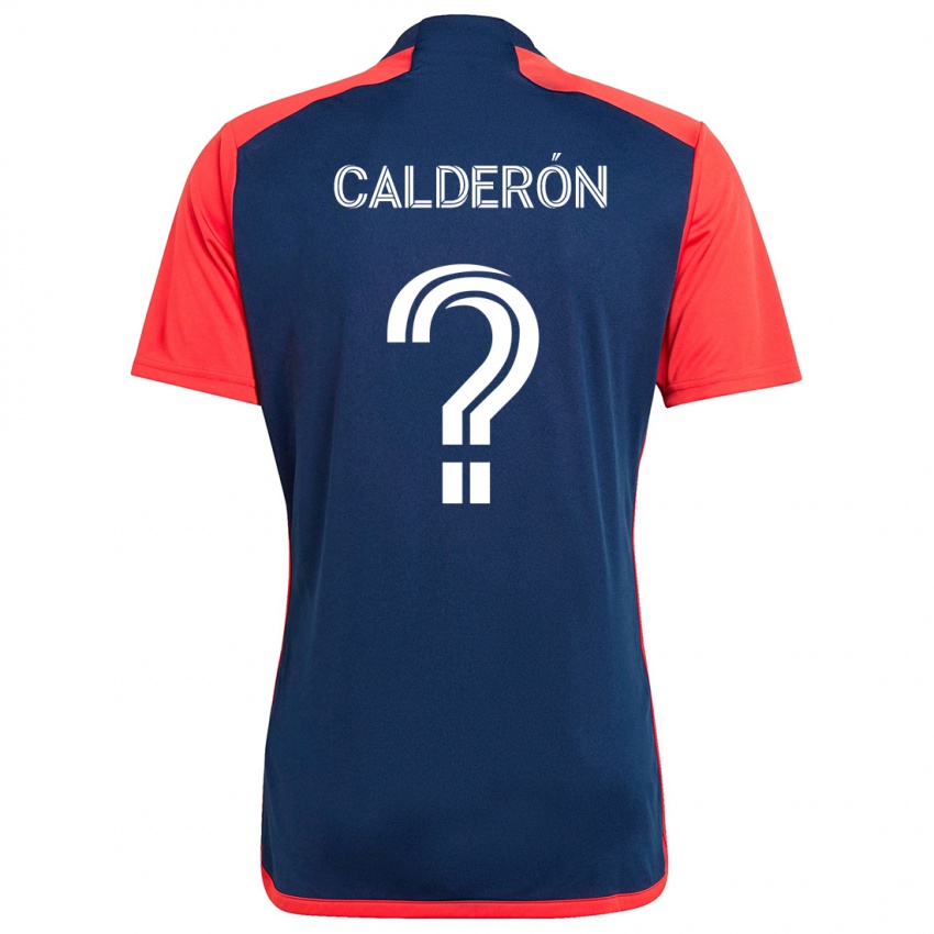 Uomo Maglia Gio Calderón #0 Blu Rosso Kit Gara Home 2024/25 Maglietta