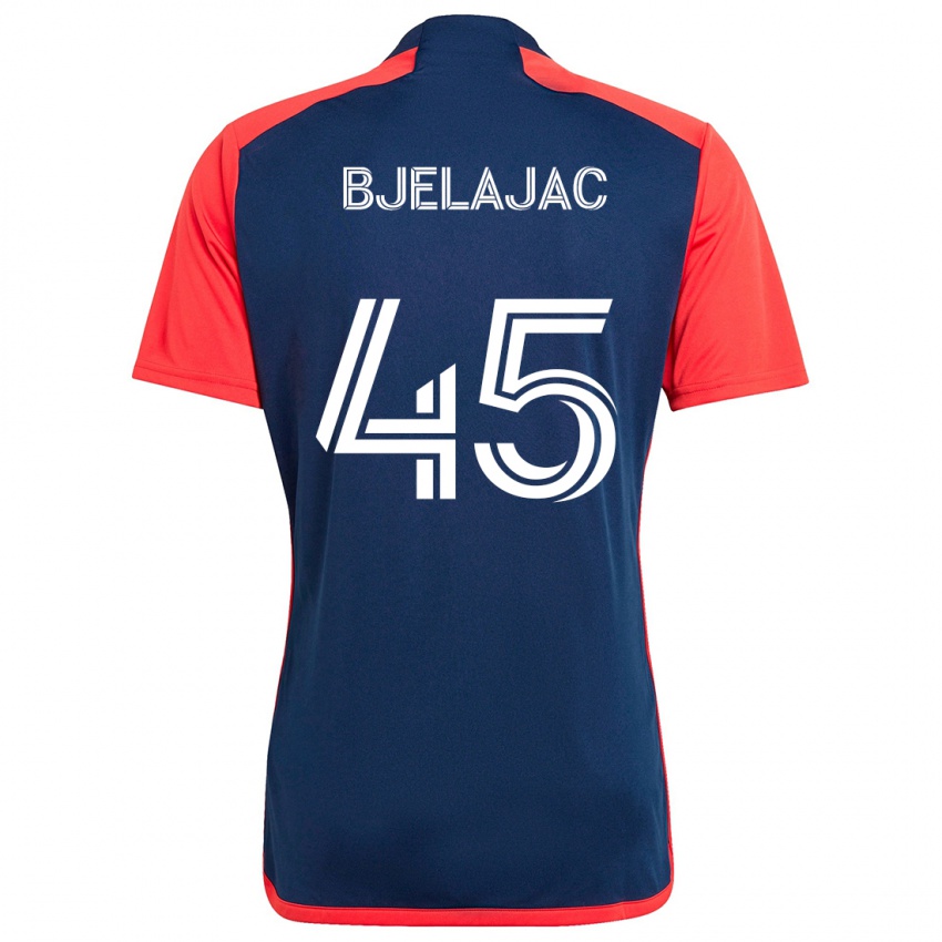 Uomo Maglia Andrej Bjelajac #45 Blu Rosso Kit Gara Home 2024/25 Maglietta