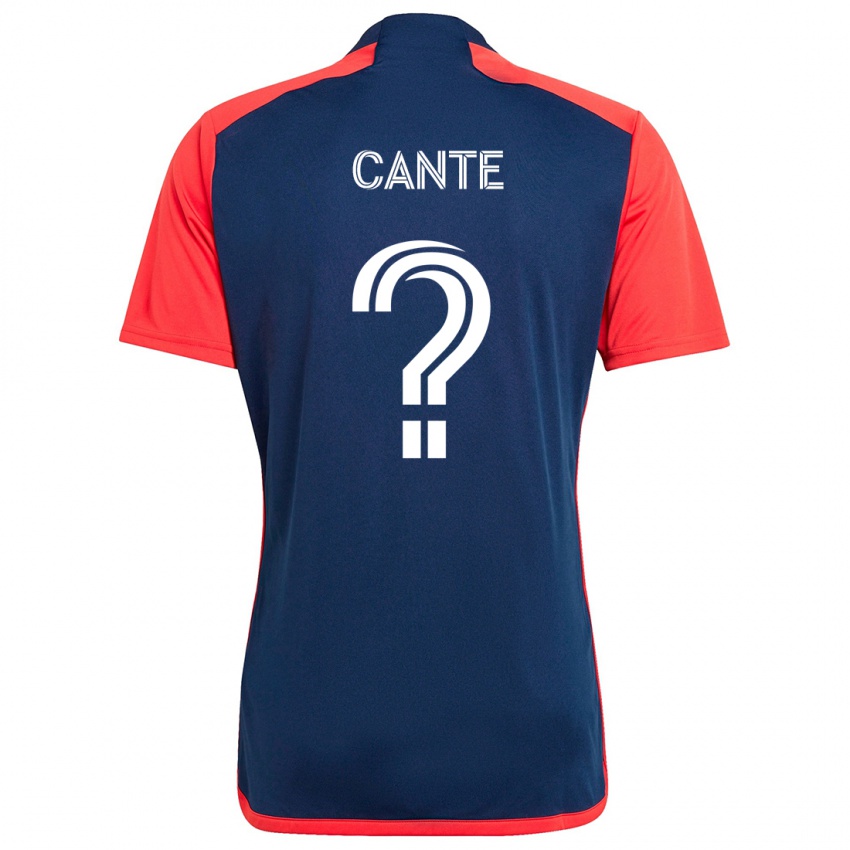 Uomo Maglia Jonathan Cante #0 Blu Rosso Kit Gara Home 2024/25 Maglietta